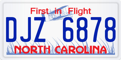 NC license plate DJZ6878