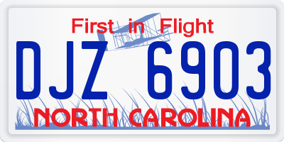 NC license plate DJZ6903