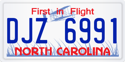 NC license plate DJZ6991