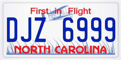 NC license plate DJZ6999