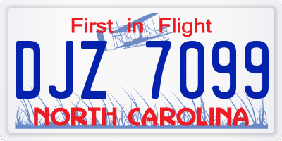 NC license plate DJZ7099