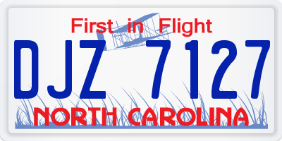 NC license plate DJZ7127