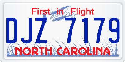 NC license plate DJZ7179
