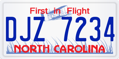 NC license plate DJZ7234