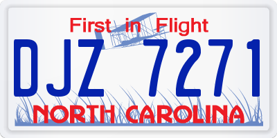 NC license plate DJZ7271