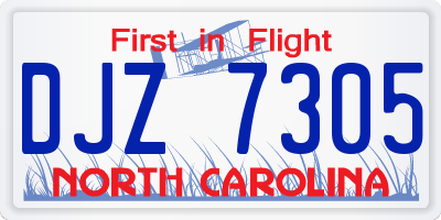 NC license plate DJZ7305