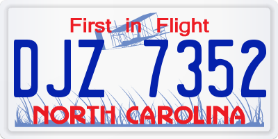 NC license plate DJZ7352