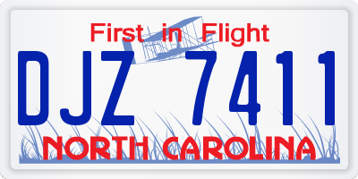NC license plate DJZ7411
