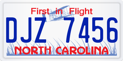 NC license plate DJZ7456