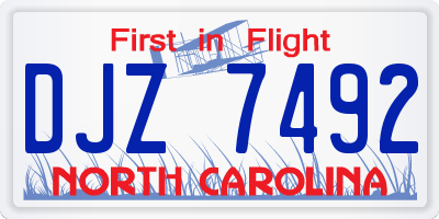 NC license plate DJZ7492