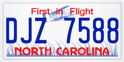 NC license plate DJZ7588