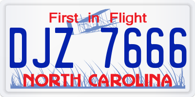 NC license plate DJZ7666