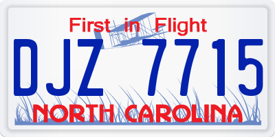 NC license plate DJZ7715