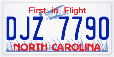 NC license plate DJZ7790