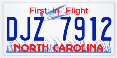 NC license plate DJZ7912