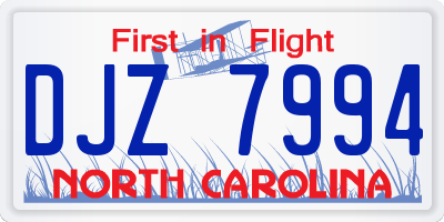 NC license plate DJZ7994