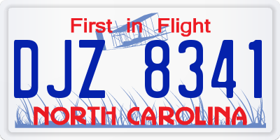 NC license plate DJZ8341