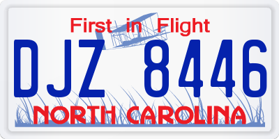 NC license plate DJZ8446