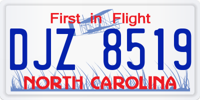NC license plate DJZ8519