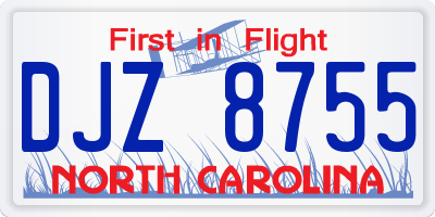 NC license plate DJZ8755