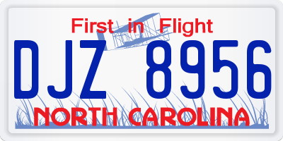 NC license plate DJZ8956