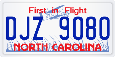NC license plate DJZ9080