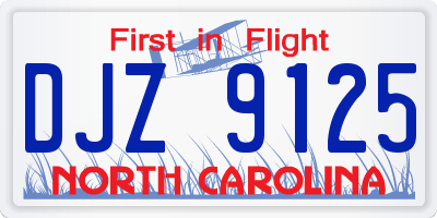 NC license plate DJZ9125