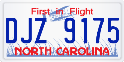 NC license plate DJZ9175