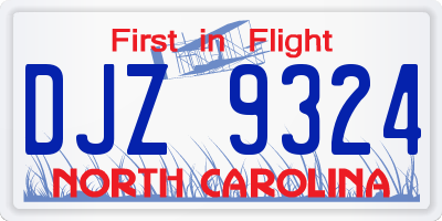 NC license plate DJZ9324
