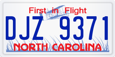 NC license plate DJZ9371