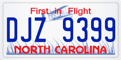 NC license plate DJZ9399