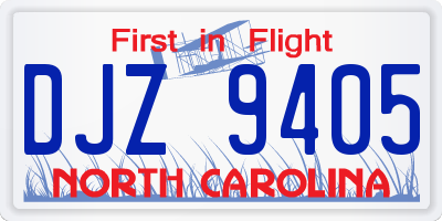 NC license plate DJZ9405