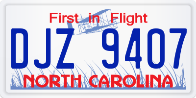 NC license plate DJZ9407