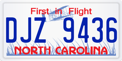 NC license plate DJZ9436