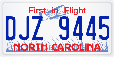 NC license plate DJZ9445