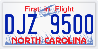 NC license plate DJZ9500