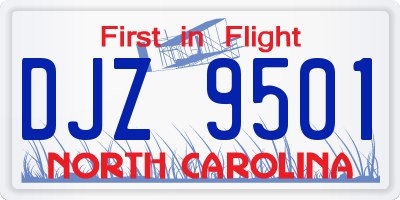 NC license plate DJZ9501