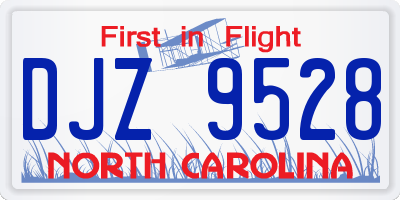 NC license plate DJZ9528
