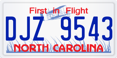 NC license plate DJZ9543