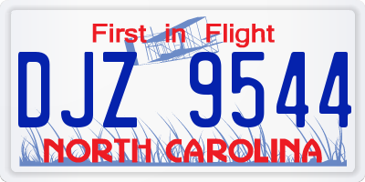 NC license plate DJZ9544