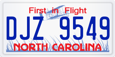 NC license plate DJZ9549