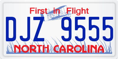 NC license plate DJZ9555