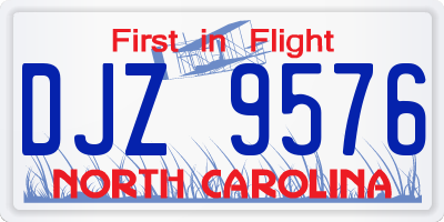 NC license plate DJZ9576