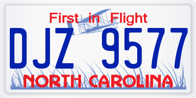NC license plate DJZ9577