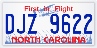 NC license plate DJZ9622