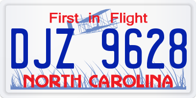 NC license plate DJZ9628
