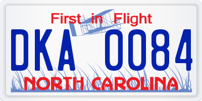NC license plate DKA0084