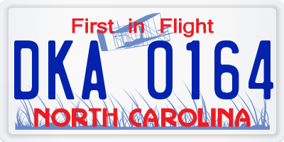 NC license plate DKA0164