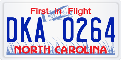 NC license plate DKA0264