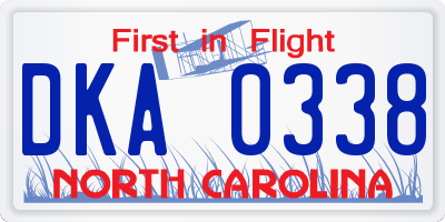 NC license plate DKA0338